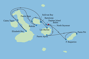 Celebrity Cruises | 7-Night Galapagos Inner Loop Itinerary Iinerary Map